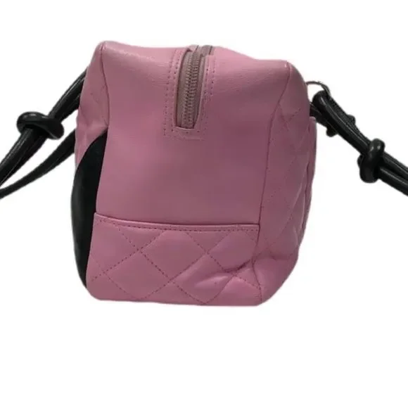 Chanel pink black quilter leather Cambon bowler tote bag / shoulder bag - Picture 5 of 16